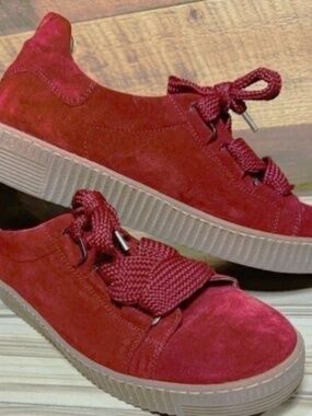 Gabor burgundy red suede sneakers, US9.5=UK8.5=EU42.5